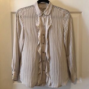 Striped Ruffle Blouse - Sz SP